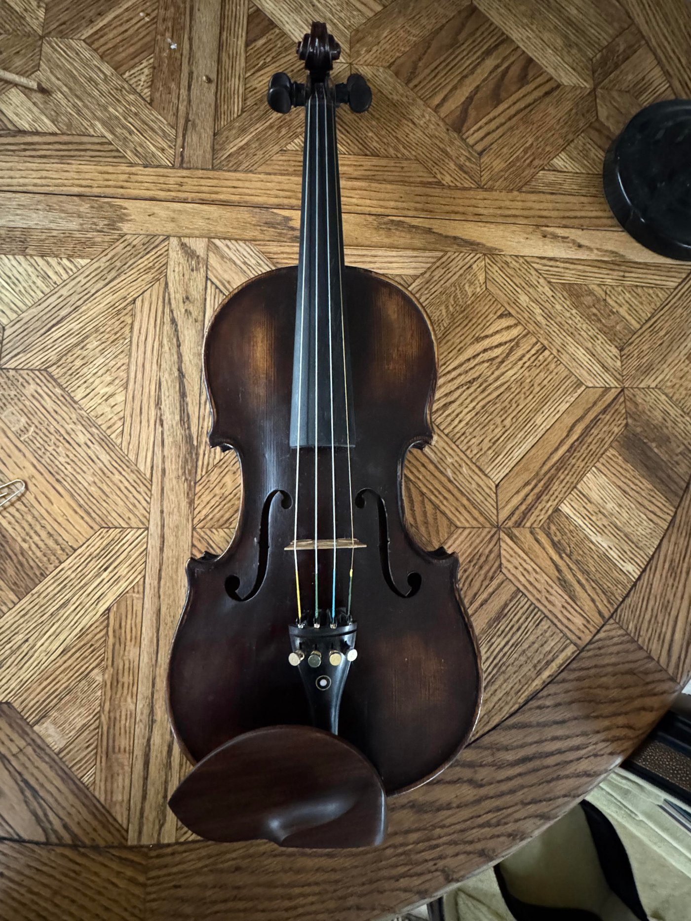 Paul's violin on table